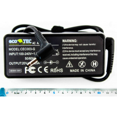 CARGADOR ADAPTADOR CORRIENTE LAPTOP MARCA ECO-TEC, GENERICO CERTIFICADO, 20V, 2.25A, 45W, TIP 4.0-1.7 CEC003-G