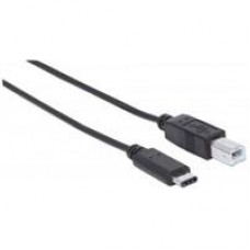 CABLE USB,MANHATTAN,354950,-C V2.0, C-B 2.0M NEGRO 480MBPS, - Garantía: 3 AÑOS -