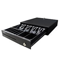 CAJON DE DINERO GHIA GCD481 / ACERO / 4 BILLETES / 8 MONEDAS / RJ11 / NEGRO, - Garantía: 1 AÑO -