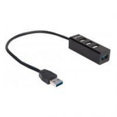 HUB USB,MANHATTAN,163828, V2.0  3 PTOS Y V3.0 1 PTO SIN FUENTE, - Garantía: 3 AÑOS -