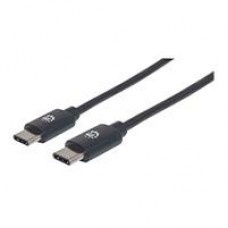 CABLE USB,MANHATTAN,354875,-C V2.0, C-C 2M NEGRO 60W, 480MB, - Garantía: 1 AÑO -
