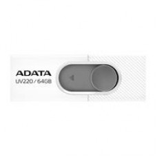 MEMORIA ADATA 64GB USB 2.0 UV220 RETRACTIL BLANCO-GRIS (AUV220-64G-RWHGY), - Garantía: 5 AÑOS -