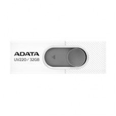 MEMORIA ADATA 32GB USB 2.0 UV220 RETRACTIL BLANCO-GRIS (AUV220-32G-RWHGY), - Garantía: 5 AÑOS -