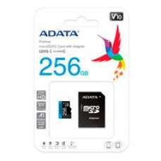 MEMORIA ADATA MICRO SDHC/SDXC 256GB UHS-I 100MB/25MB CLASE 10 V10 A1 C/ADAPTADOR (AUSDX256GUICL10A1-RA1), - Garantía: 99 AÑOS -