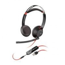 DIADEMA HP POLY 8X231AA BLACKWIRE C5220/ ALAMBRICA BINAURAL USB-A USB-C 3,5MM MICROFONO CANCELACION DE RUIDO ALMOHADILLAS DE VINIPIEL CONTROL DE LLAMADAS COLOR NEGRO CON NARANJA, - Garantía: 1 AÑO -