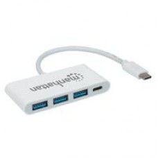 HUB USB,MANHATTAN,163552,-C  3 PTOS A + 1 PTO C, - Garantía: 3 AÑOS -