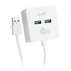 HUB USB 2.0 GHIA DE 4 PUERTOS / TRANSFERENCIA DE DATOS/CABLE 0.50 CM, - Garantía: 1 AÑO -