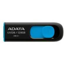 MEMORIA ADATA 128GB USB 3.2 UV128 RETRACTIL NEGRO-AZUL (AUV128-128G-RBE), - Garantía: 5 AÑOS -