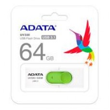 MEMORIA ADATA 64GB USB 3.2 UV320 RETRACTIL BLANCO-VERDE (AUV320-64G-RWHGN), - Garantía: 5 AÑOS -
