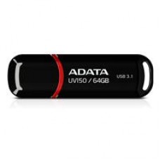 MEMORIA ADATA 64GB USB 3.2 UV150 NEGRO (AUV150-64G-RBK9, - Garantía: 5 AÑOS -