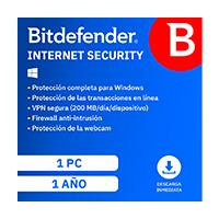 ESD BITDEFENDER INTERNET SECURITY / 1 USUARIO / 1 AÑO ENTREGA ELECTRONICA, - Garantía: SG -
