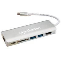DOCKING USB,MANHATTAN,152075,-C  6 PTOS, HDMI, USB-C PD/2XUSBV3.2, RED/SDS, - Garantía: 3 AÑOS -