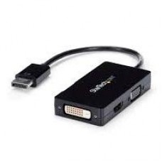 ADAPTADOR DE VIDEO DISPLAYPORT A VGA DVI O HDMI - CONVERTIDOR A/V 3 EN 1 PARA VIAJES - 1080P - 1920X1200 - STARTECH.COM MOD. DP2VGDVHD, - Garantía: 3 AÑOS -