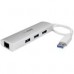 HUB USB 3.0 DE 3 PUERTOS - CONCENTRADOR DE 3 PUERTOS USB 3.0 CON ADAPTADOR DE RED ETHERNET GIGABIT - HUB PORTATIL DE ALUMINIO - STARTECH.COM MOD. ST3300G3UA, - Garantía: 2 AÑOS -
