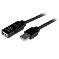 CABLE DE EXTENSIN ALARGADOR DE 10M USB 2.0 HI SPEED ALTA VELOCIDAD ACTIVO AMPLIFICADO - MACHO A HEMBRA USB A - NEGRO - STARTECH.COM MOD. USB2AAEXT10M, - Garantía: 2 AÑOS -