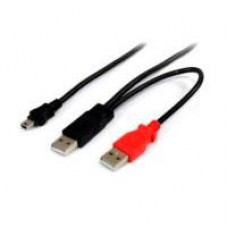CABLE DE 91CM USB EN Y PARA DISCOS DUROS EXTERNOS - 2X USB A MACHO A 1X USB MINI B MACHO - STARTECH.COM MOD. USB2HABMY3, - Garantía: 2 AÑOS -