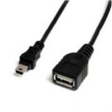 CABLE DE 30CM CONVERTIDOR USB 2.0 DE USB A A MINI USB B - HEMBRA / MACHO - USB (F) A MINI USB TIPO B (M) - NEGRO - USBMUSBFM1 - STARTECH.COM MOD. USBMUSBFM1, - Garantía: 2 AÑOS -