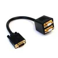 CABLE DE 30CM DUPLICADOR DIVISOR DE VIDEO VGA DE 2 PUERTOS - MULTIPLICADOR SPLITTER 2 SALIDAS - 2X HEMBRA HD15 - STARTECH.COM MOD. VGASPL1VV, - Garantía: 2 AÑOS -
