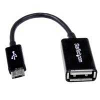 CABLE ADAPTADOR DE 12CM MICRO USB MACHO A USB A HEMBRA OTG PARA TABLETS SMARTPHONES TELFONOS INTELIGENTES - NEGRO - STARTECH.COM MOD. UUSBOTG, - Garantía: 2 AÑOS -