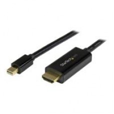 CABLE CONVERTIDOR MINI DISPLAYPORT A HDMI DE 2M - COLOR NEGRO - ULTRA HD 4K - STARTECH.COM MOD. MDP2HDMM2MB, - Garantía: 3 AÑOS -