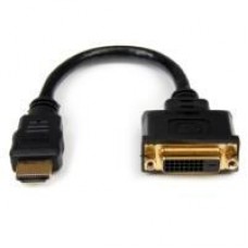 CABLE ADAPTADOR DE 20CM HDMI A DVI - DVI-D HEMBRA - HDMI MACHO - CABLE CONVERTIDOR DE VIDEO - NEGRO - STARTECH.COM MOD. HDDVIMF8IN, - Garantía: 5 AÑOS -