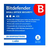 ESD BITDEFENDER SMALL OFFICE SECURITY, 20 PC + 1 SERVIDOR + 1 CONSOLA CLOUD, 1 AÑO (ENTREGA ELECTRONICA), - Garantía: SG - ESD BITDEFENDER SMALL OFFICE SECURITY, 20 PC + 1 SERVIDOR + 1 CONSOLA CLOUD, 1 AÑO (ENTREGA ELECTRONICA), - Garantía: SG -
