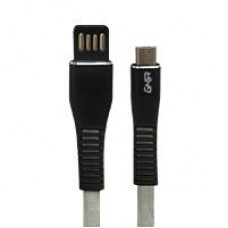 CABLE MICRO USB GHIA PLANO REVERSIBLE COLOR GRIS/NEGRO DE 1M, - Garantía: 1 AÑO -
