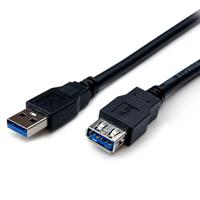 CABLE DE 2M DE EXTENSION ALARGADOR PASIVO USB 3.0 SUPERSPEED - MACHO A HEMBRA USB A - EXTENSOR - NEGRO - STARTECH.COM MOD. USB3SEXT2MBK, - Garantía: 5 AÑOS -