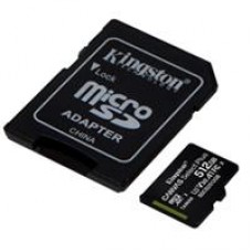 MEMORIA KINGSTON MICRO SD CANVAS SELECT PLUS 512GB UHS-I CLASE 10 C/ADAPTADOR (SDCS2/512GB), - Garantía: 1 AÑO -