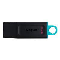 MEMORIA FLASH USB KINGSTON DATA TRAVELER EXODIA 64GB GEN 1 3.2 TIPO A NEGRO C/ANILLO AZUL OCEAN (DTX/64GB), - Garantía: 1 AÑO -