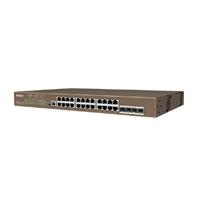 SWITCH TENDA G5328P-24-410W IP-COM CAPA 3 28 PUERTOS 24 POE-410 WATTS 4 PUERTOS SFP 1000 BASE-X ADMITE ABUNDANTES SERVICIOS, COMO ENRUTAMIENTO ESTATICO BASADO EN IPV4 VLAN IGMP QOS ACL DHCP, - Garantía: 2 AÑOS -