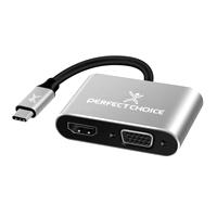 ADAPTADOR DE USB TIPO C A HDM1 / VGA PERFECT CHOICE, - Garantía: 1 AÑO -