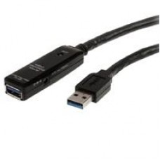 CABLE EXTENSOR DE 10 METROS USB 3.0 SUPERSPEED ACTIVO - PERMITE CONEXION EN CASCADA DE HASTA 2 NIVELES - USB A MACHO A HEMBRA - NEGRO - STARTECH.COM MOD. USB3AAEXT10M, - Garantía: 2 AÑOS -