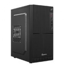 GABINETE QUARONI FRENTE ABS, NEGRO TIPO ALUMINO CEPILLADO CON ENCENDIDO Y PUERTOS LATERALES, MICRO ATX / MINI ITX, FUENTE DE PODER INCLUIDA DE 500W, - Garantía: 1 AÑO -