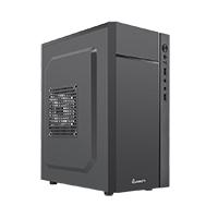 GABINETE QUARONI FRENTE ABS, NEGRO CON FRANJA TIPO FIBRA DE CARBONO, MICRO ATX / MINI ITX, FUENTE DE PODER INCLUIDA DE 500W, - Garantía: 1 AÑO -