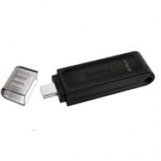 MEMORIA KINGSTON 64GB USB-C 3.2 GEN 1 ALTA VELOCIDAD / DATATRAVELER 70 NEGRO (DT70/64GB), - Garantía: 1 AÑO -