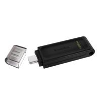 MEMORIA KINGSTON 128GB USB-C 3.2 GEN 1 ALTA VELOCIDAD / DATATRAVELER 70 NEGRO (DT70/128GB), - Garantía: 1 AÑO -