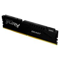 MEMORIA RAM KINGSTON DIMM DDR5 16GB 5200MT/S FURY BEAST BLACK CL40 288PIN 1.25V C/DISIPADOR DE CALOR P/PC/GAMER/ALTO RENDIMIENTO KF552C40BB-16, - Garantía: 1 AÑO -