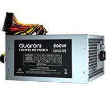 FUENTE DE PODER QUARONI 600W METALICO 24 PIN, - Garantía: 1 AÑO -