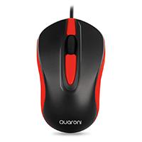 MOUSE OPTICO QUARONI ALAMBRICO COLOR ROJO 1200 DPI, - Garantía: 1 AÑO -