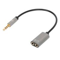 ADAPTADOR AUDIO,MANHATTAN,356107, 3.5MM TRRS 1 M A 2 H, 20CM, DIVIDE AUDIO PARA AUDIFONO Y MIC, NEGRO, - Garantía: 3 AÑOS -