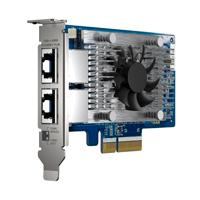TARJETA DE RED QNAP QXG-10G2T-X710 / VELOCIDADES DE TRANSMISION 10GBPS/5GBPS/2.5GBPS/1GBPS/100MBPS / PUERTOS ETHERNET RJ45(2) / PCIE 3.0(4) / COMPATIBLE CON WINDOWS 8 Y 10, - Garantía: 1 AÑO -