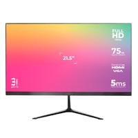 MONITOR ACTECK CAPTIVE VIVID SP215 / 21.5 PULGADAS / PLANO / FULL HD / 75 HZ / 5 MS / VGA HDMI DC / PANEL VA / FINO BIZEL / 3 AÑOS DE GARANTIA / NEGRO / AC-933858, - Garantía: 3 AÑOS -