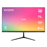 MONITOR ACTECK CAPTIVE VIVID SP240 / 23.8 PUL / PLANO / FULL HD / 75 HZ / BOCINAS INTEGRADAS / 5 MS / IPS / HDMI + VGA + DC / SOPORTE VESA 75 / 3 AÑOS DE GARANTIA / NEGRO / AC-933841, - Garantía: 3 AÑOS -