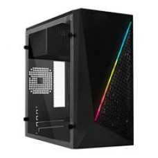 GABINETE ACTECK KIOTO GC460 / MINI TORRE / MICRO ATX, MINI ITX / FUENTE 500W / ILUMINACION RGB / PANEL ACRILICO, METAL / NEGRO / AC-933070, - Garantía: 3 AÑOS -