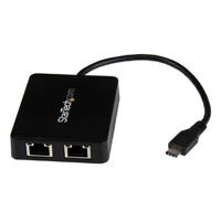 ADAPTADOR DE RED USB-C CON DOS PUERTOS ETHERNET GIGABIT Y PUERTO ADICIONAL USB TYPE-A - STARTECH.COM MOD. US1GC301AU2R, - Garantía: 2 AÑOS -