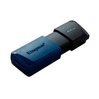 MEMORIA KINGSTON 64GB USB 3.2 GEN 1 ALTA VELOCIDAD / DATATRAVELER EXODIA M AZUL C/TAPA MVIL (DTXM/64GB), - Garantía: 1 AÑO -