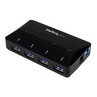 CONCENTRADOR USB 3.0 DE 4 PUERTOS - HUB CON PUERTOS DE CARGA Y SINCRONIZACION - 1 PUERTO DE 2.4A - STARTECH.COM MOD. ST53004U1C, - Garantía: 2 AÑOS -