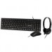 KIT TECLADO / MOUSE / DIADEMA CON MICROFONO INTEGRADO ALAMBRICOS CONECTOR USB / 3.5MM PERFECT CHOICE - NEGRO, - Garantía: 1 AÑO -
