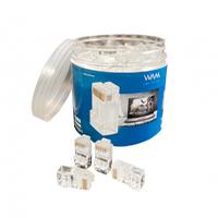 PLUG RJ45 CAT6 / WAM / WAM-PLUG / BOTE CON 100 PIEZAS CONTACTO ORO 15 MICRAS 8P8C, - Garantía: 1 AÑO -